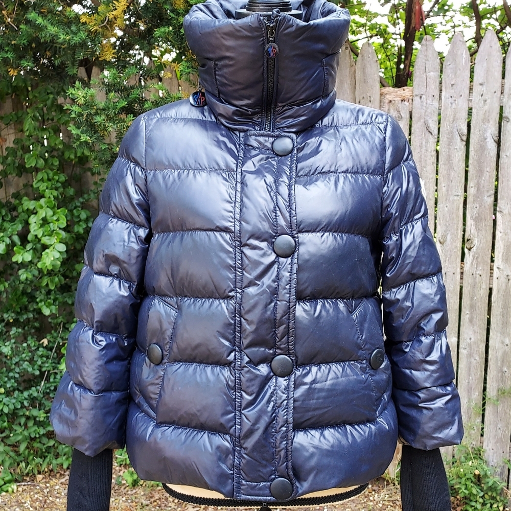 Moncler Wool Knit Cuff Down Puffer Coat Size 1 Small